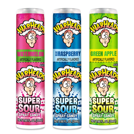 Warheads - Super Sour Spray Candy Watermelon, Blue Raspberry, Green Apple