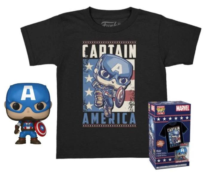 Funko Pocket Pop! & Tee: Marvel - Captain America - Kids L